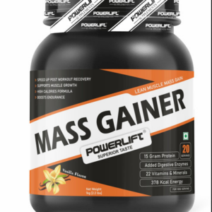POWERLIFT Mass Gainer For Lean Muscle Gain, High Protein with Vitamins and Minerals Weight Gainers/Mass Gainers (1 KG)